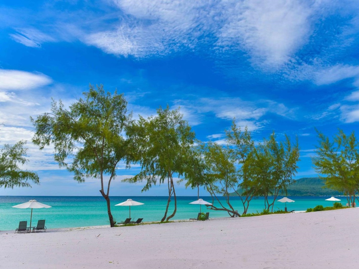 Beachfront at the Royal Sands Resort in Koh Rong, Cambodia