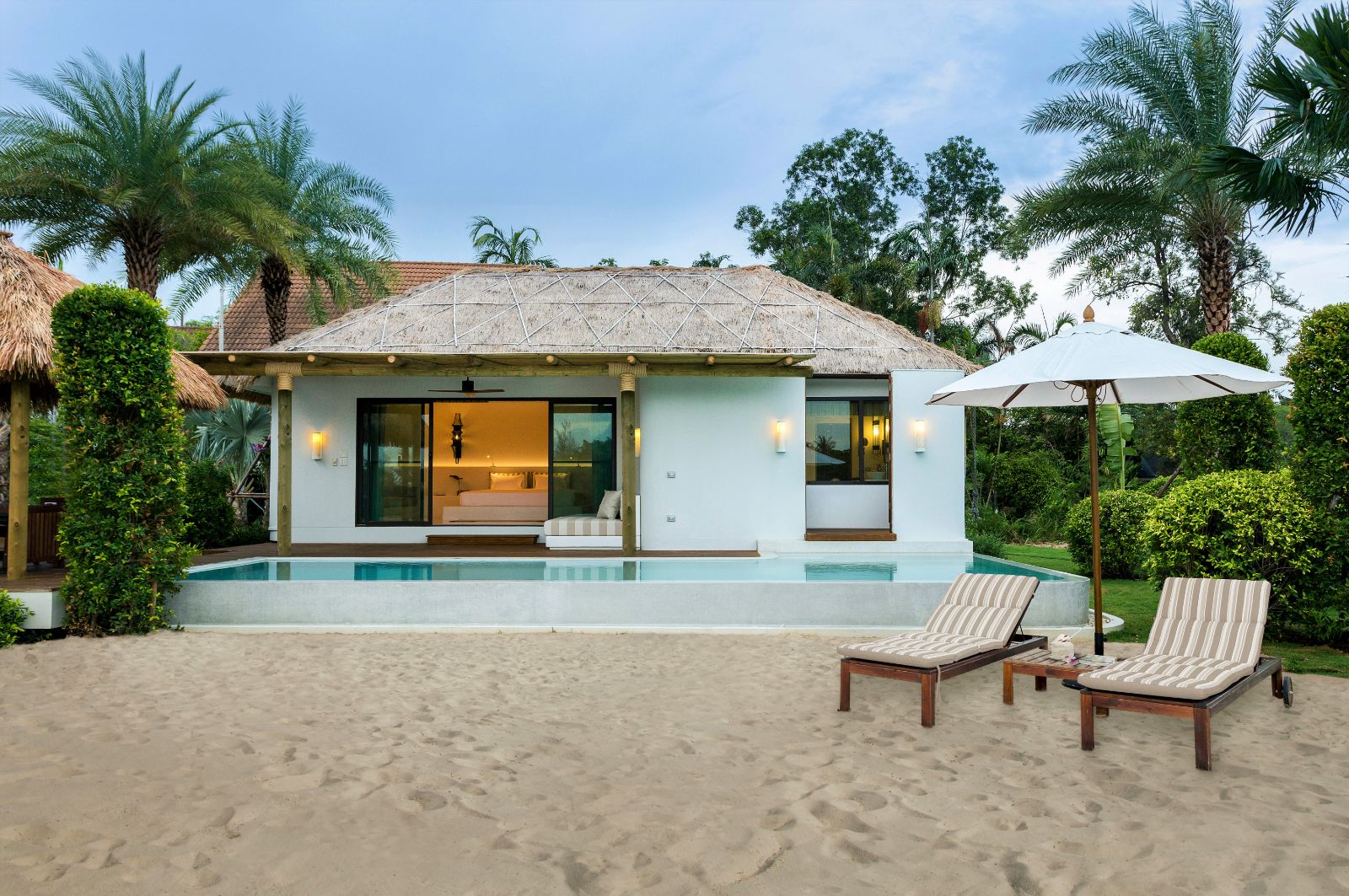 Beachfront pool villa exterior at the Royal Sands Resort in Koh Rong, Cambodia