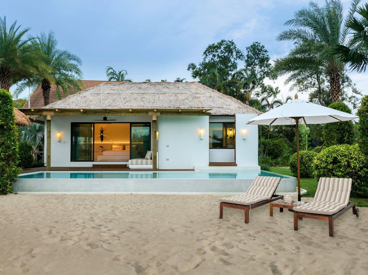 Beachfront pool villa exterior at the Royal Sands Resort in Koh Rong, Cambodia