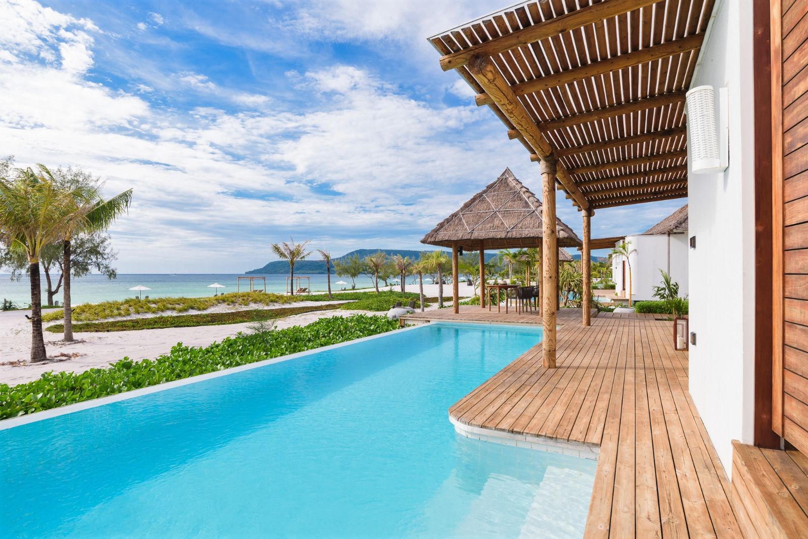 Beachfront pool villa pool at the Royal Sands Resort in Koh Rong, Cambodia