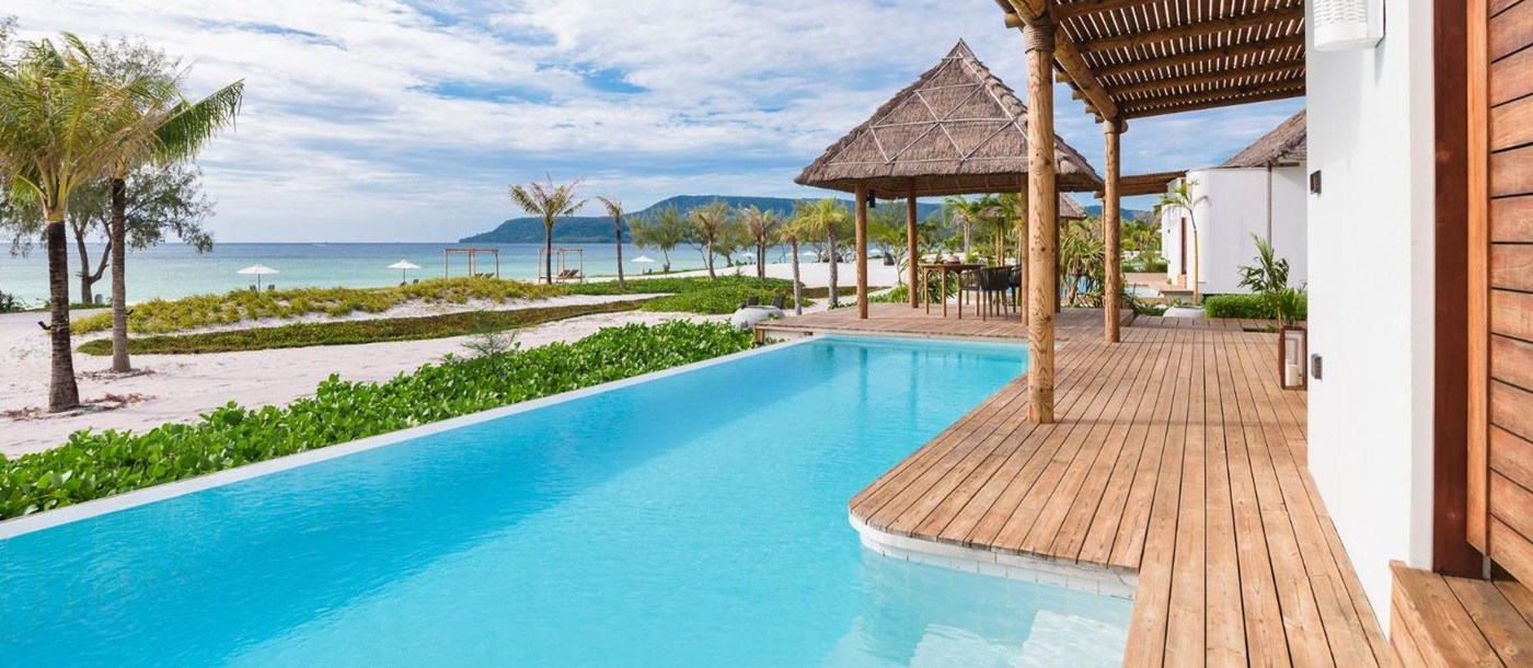 Beachfront pool villa pool at the Royal Sands Resort in Koh Rong, Cambodia