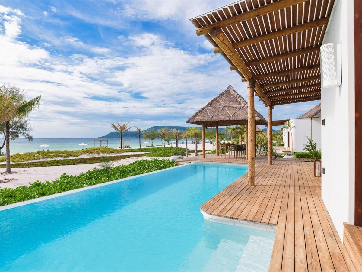 Beachfront pool villa pool at the Royal Sands Resort in Koh Rong, Cambodia