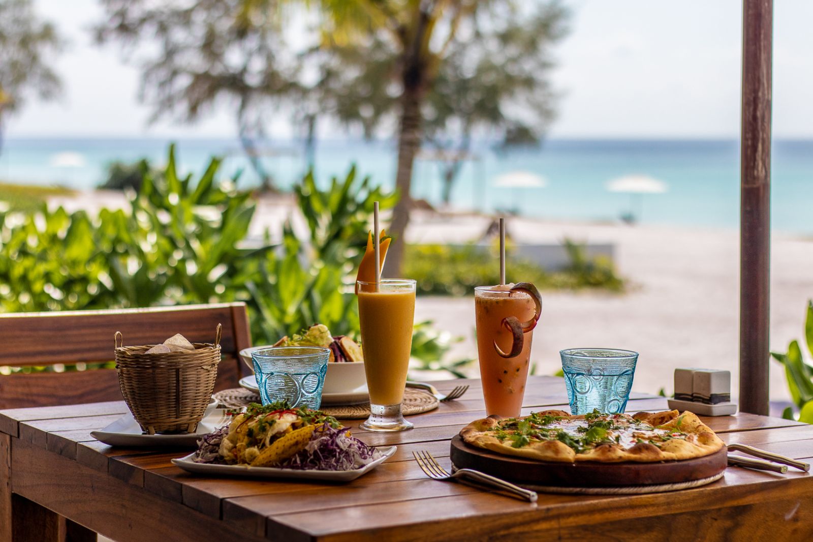 Dining table at the Royal Sands Resort in Koh Rong, Cambodia