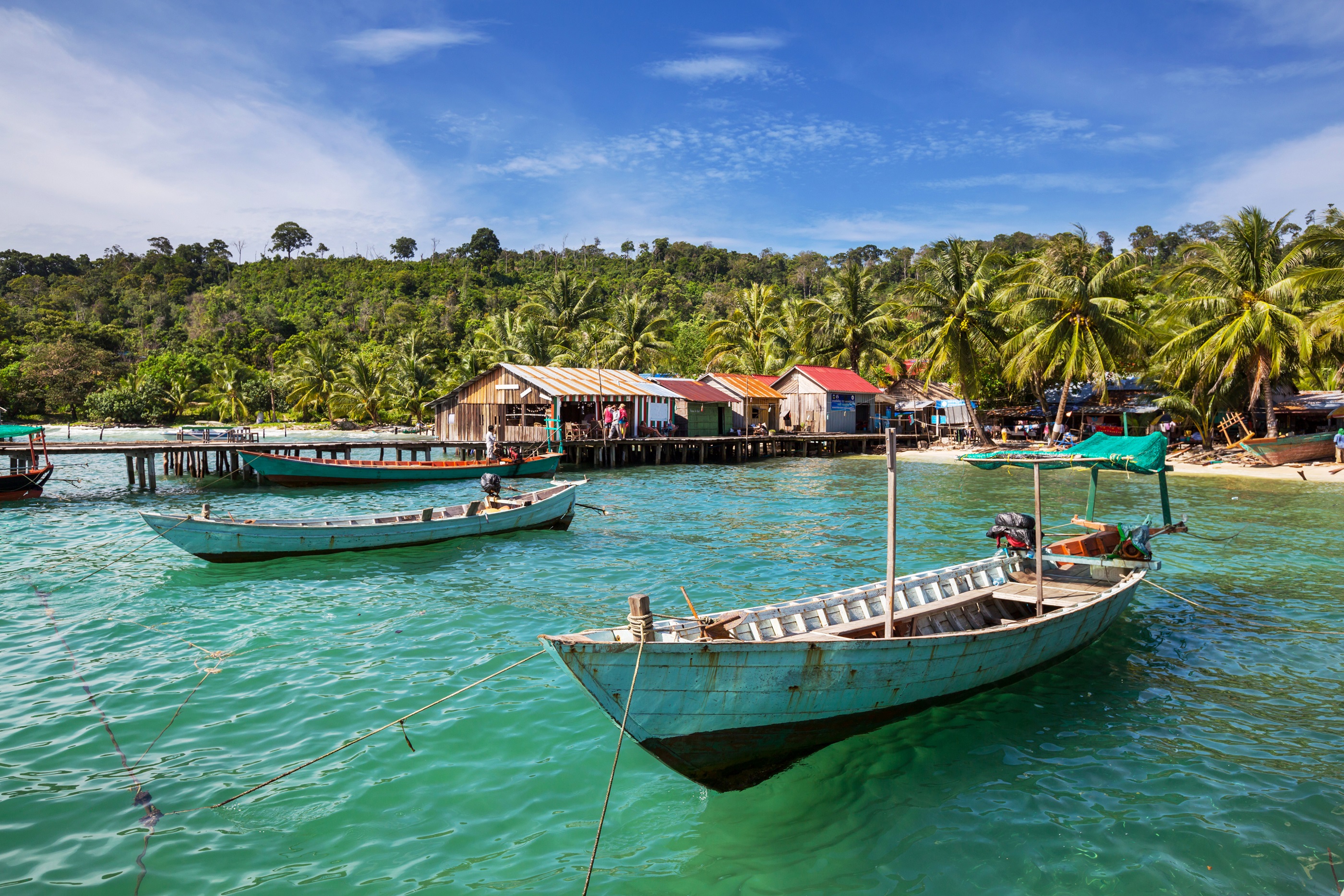 Fishing boats in Kep, Cambodia