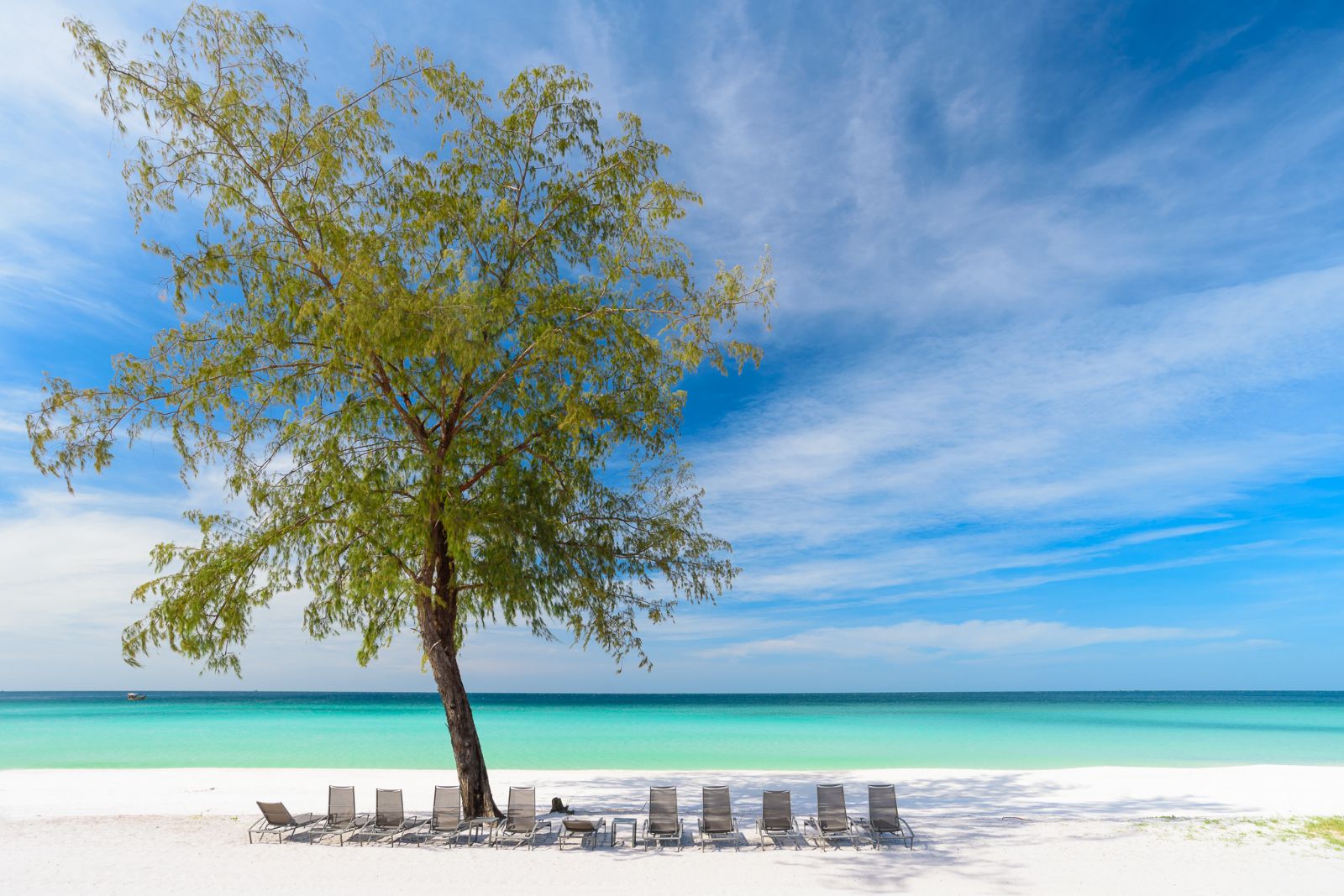 Beachfront at The Royal Sands beach resort on Koh Rong in Cambodia