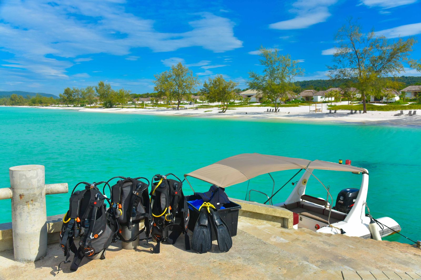 Diving on the grounds of The Royal Sands on Koh Rong in Cambodia
