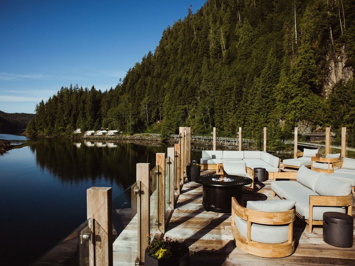 Lodge views at Clayoquot Wilderness Resort in Vancouver, Canada