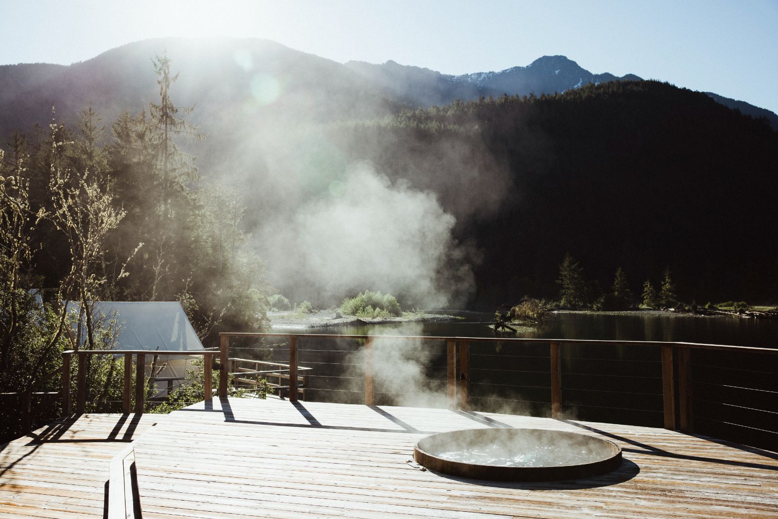 Spa pool at Clayoquot Wilderness Resort in Vancouver, Canada