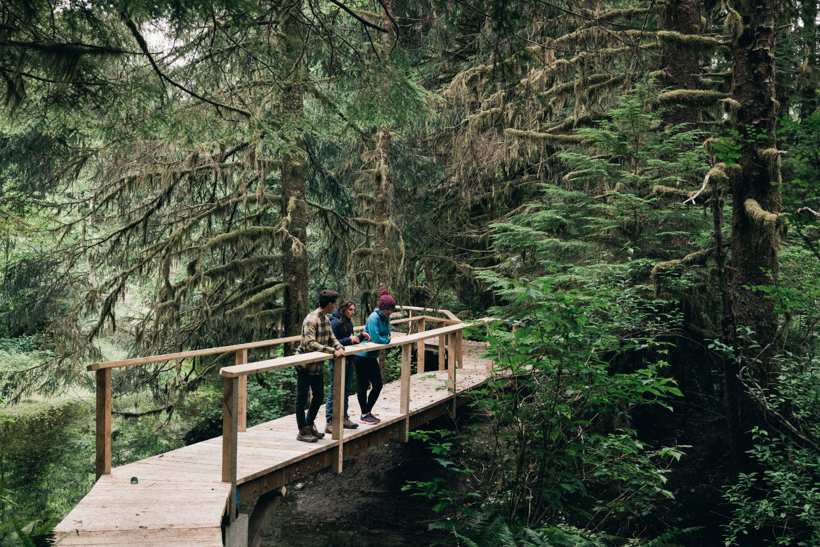 Wilderness hiking on the grounds of Clayoquot Wilderness Resort in Vancouver, Canada