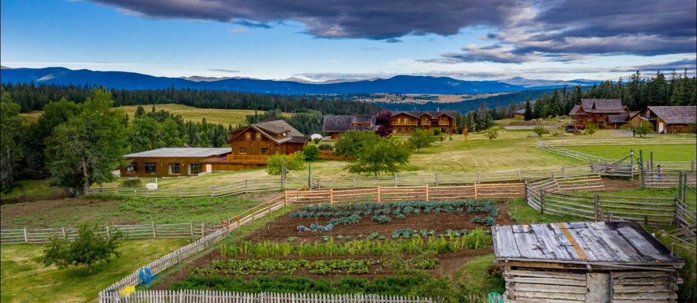 Aerial view of luxury ranch Echo Valley 