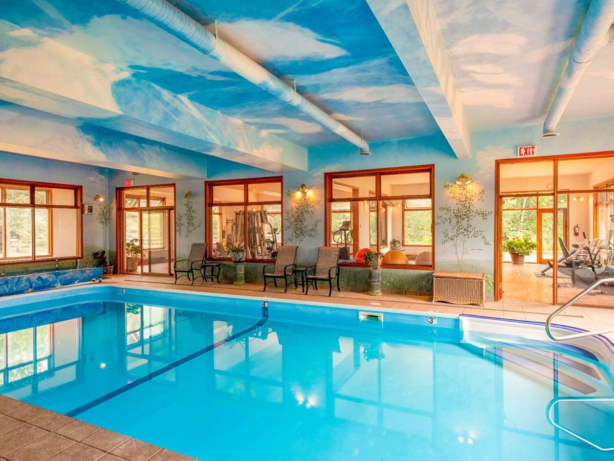 Indoor pool at luxury ranch Echo Valley