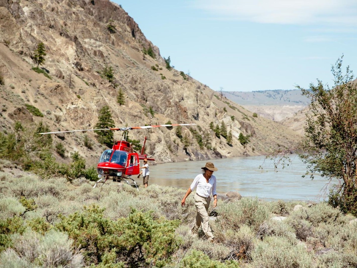 Heli safari near the grounds of Siwash Lake Ranch in Canada's British Columbia