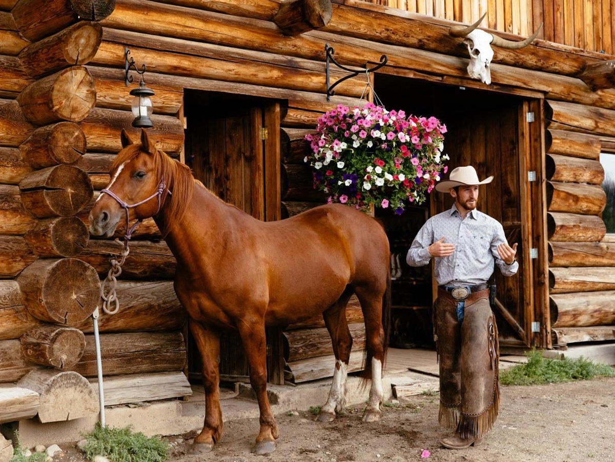 Horse programme on the grounds of Siwash Lake Ranch in Canada's British Columbia
