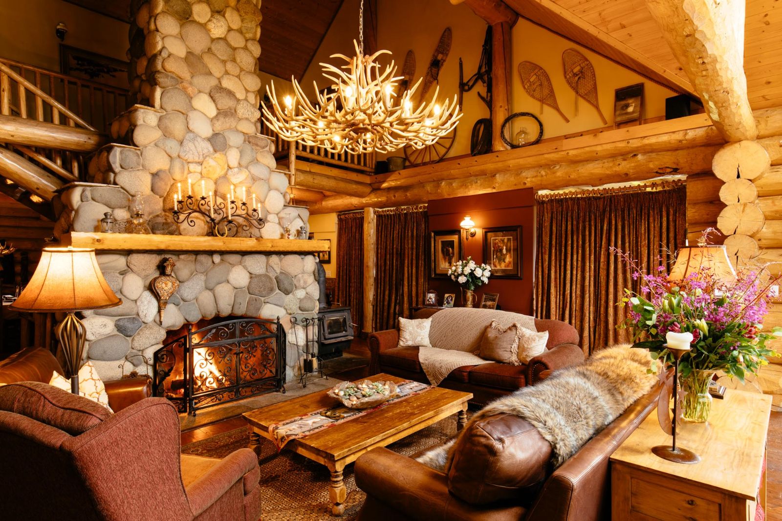 Great Room in the lodge at Siwash Lake Ranch in Canada's British Columbia