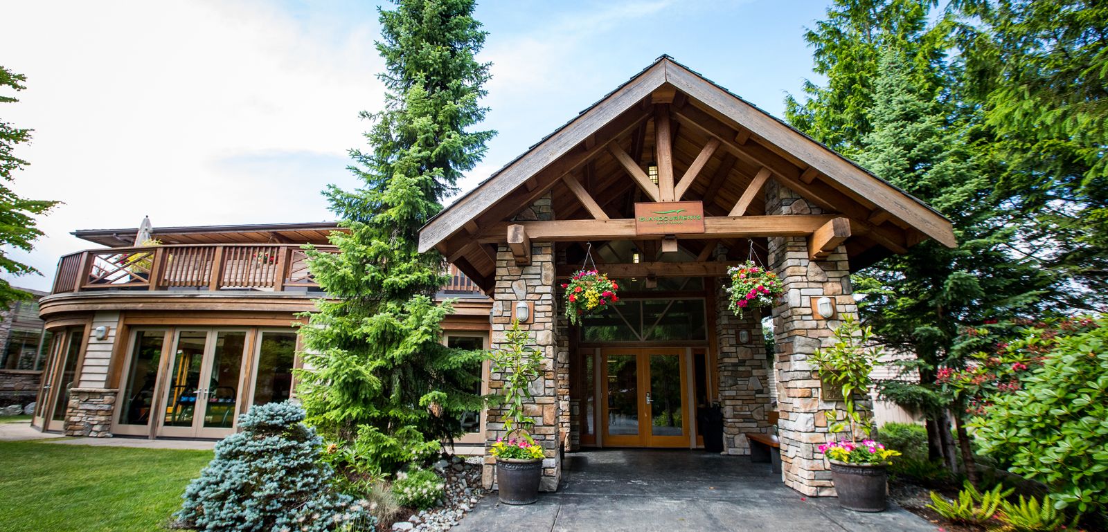 Exterior and entrance of Sonora Resort in Canada's British Columbia