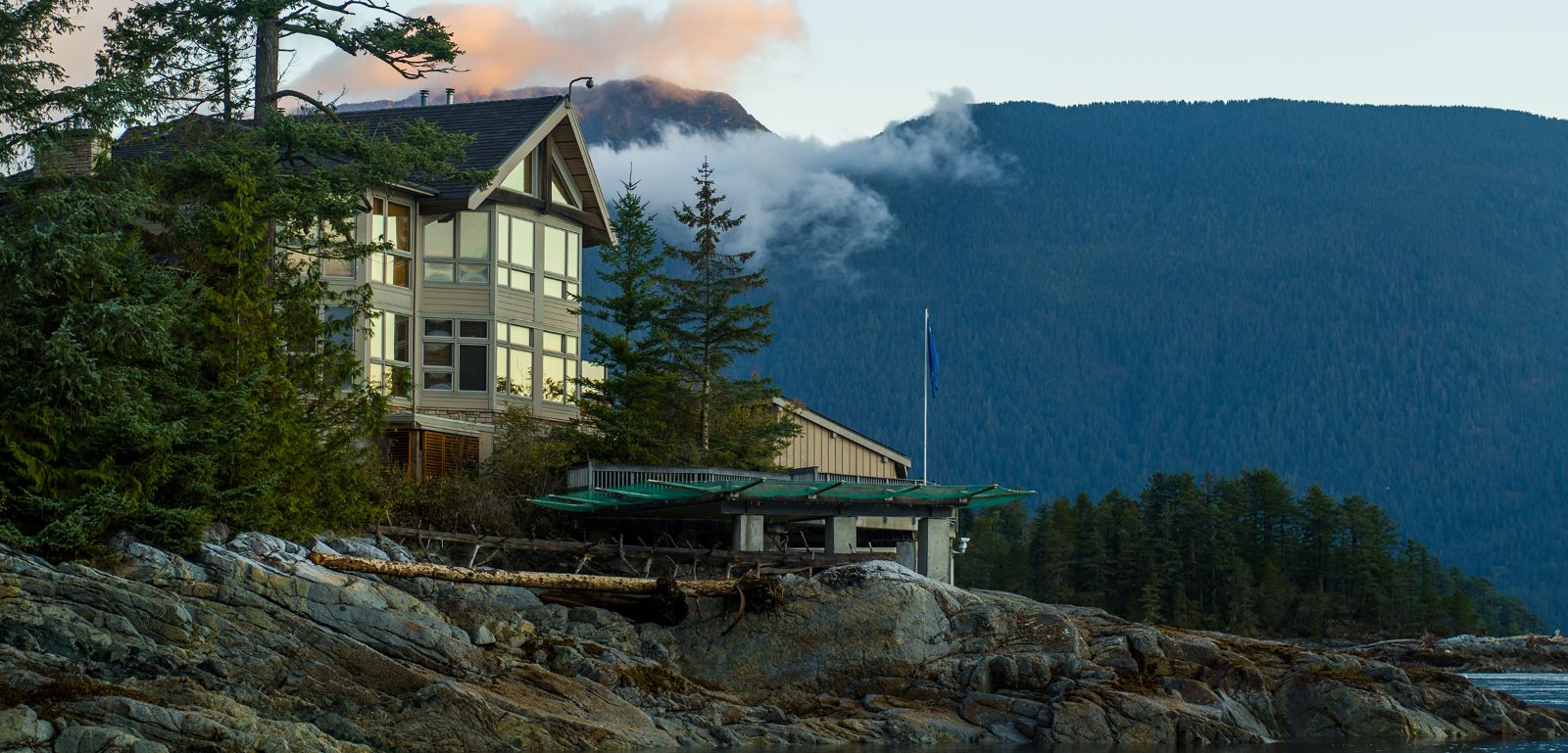 Exterior profile view of Sonora Resort in Canada's British Columbia