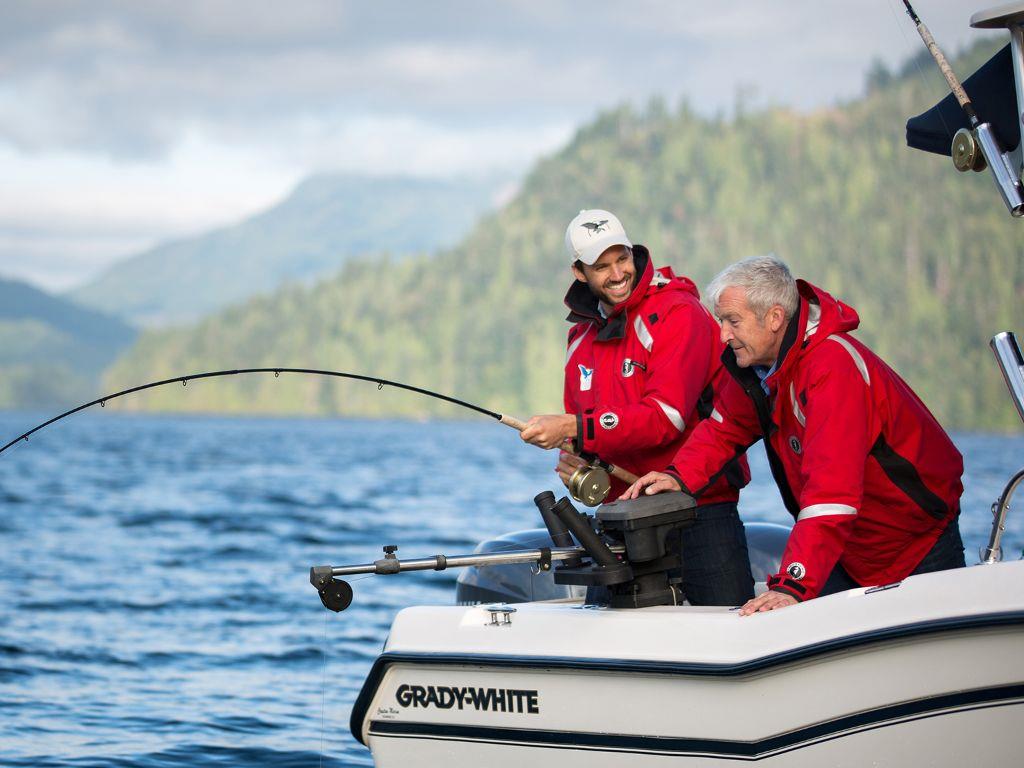 Fishing on the grounds of Sonora Resort in Canada's British Columbia