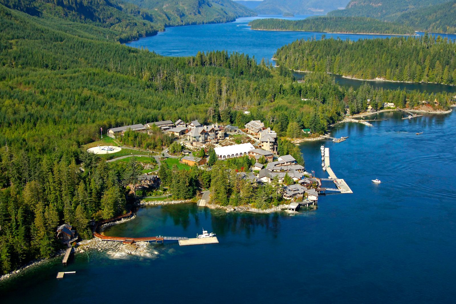 Aerial view of Sonora Resort in Canada's British Columbia