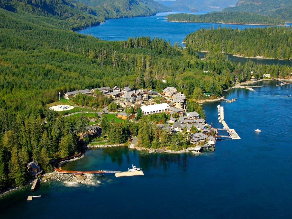 Aerial view of Sonora Resort in Canada's British Columbia