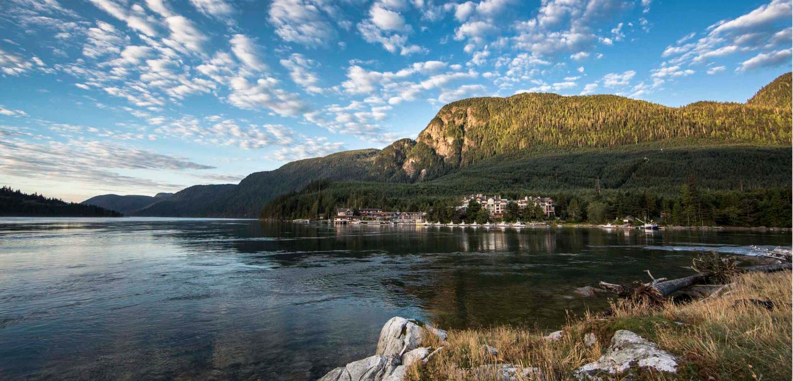 Lake view of Sonora Resort in Canada's British Columbia