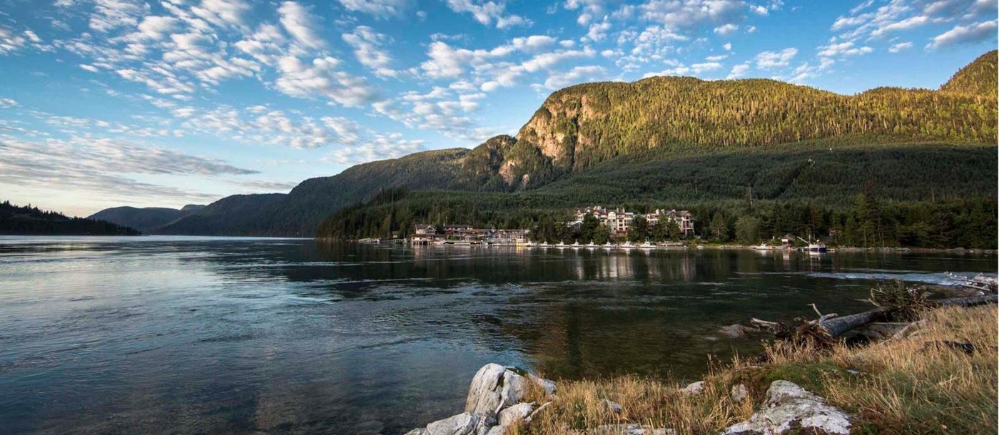 Lake view of Sonora Resort in Canada's British Columbia