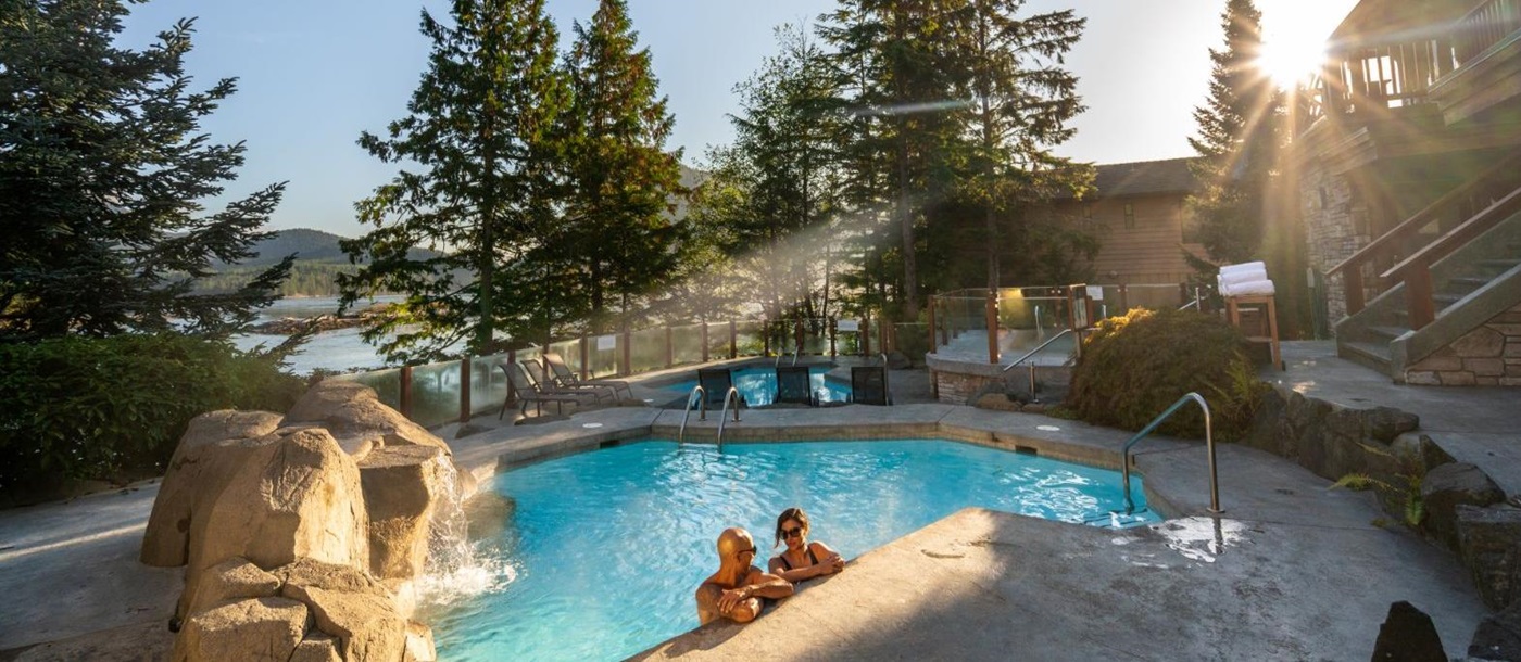 Spa and mineral pools at Sonora Resort in Canada's British Columbia