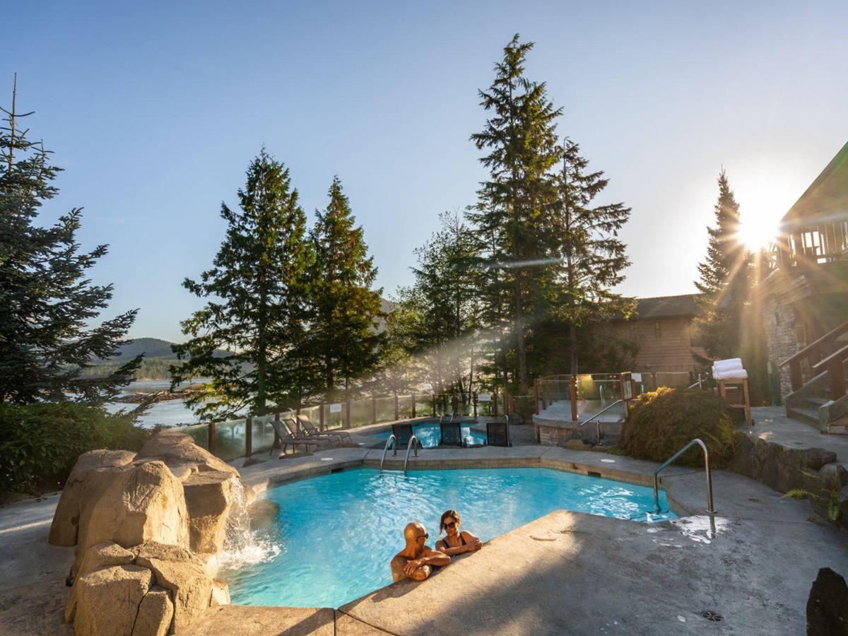 Spa and mineral pools at Sonora Resort in Canada's British Columbia