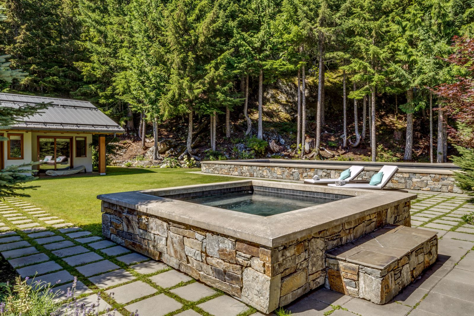 Private jacuzzi at luxury private home The Belmont Estate in Whistler, Canada