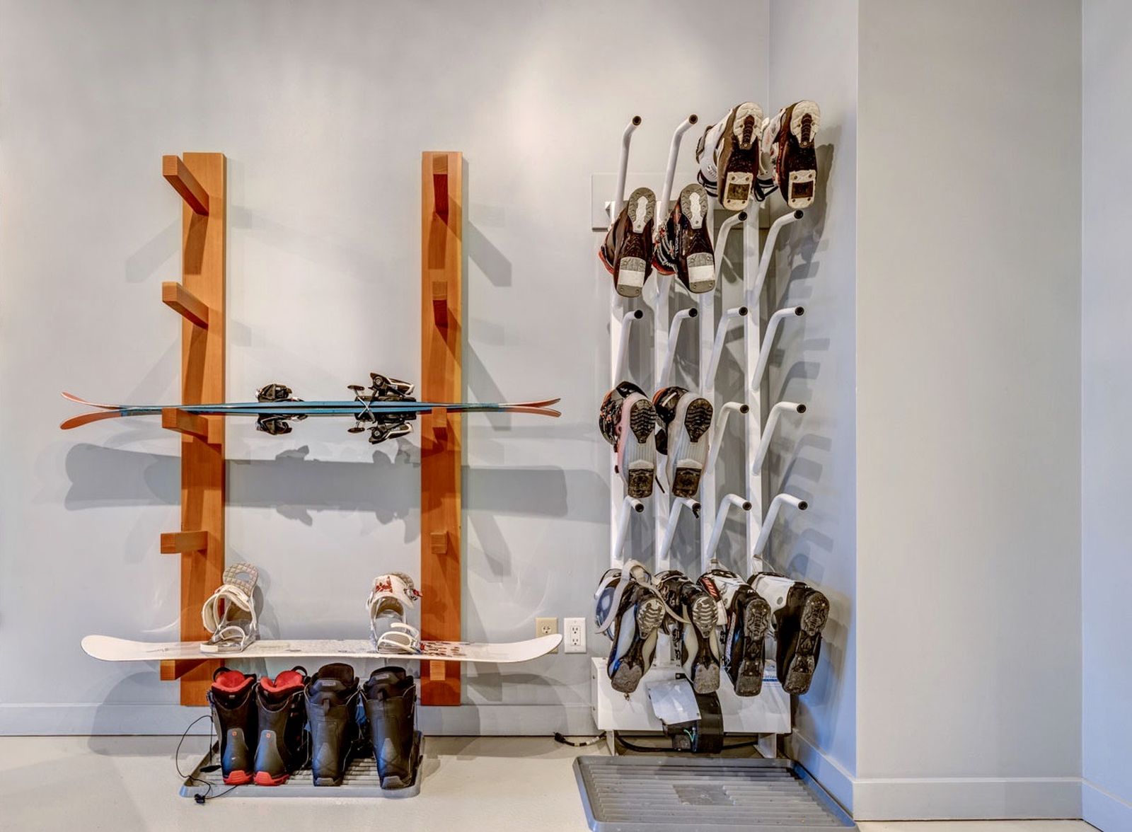 Ski, snowboard and boots storage at luxury private home The Belmont Estate in Whistler, Canada