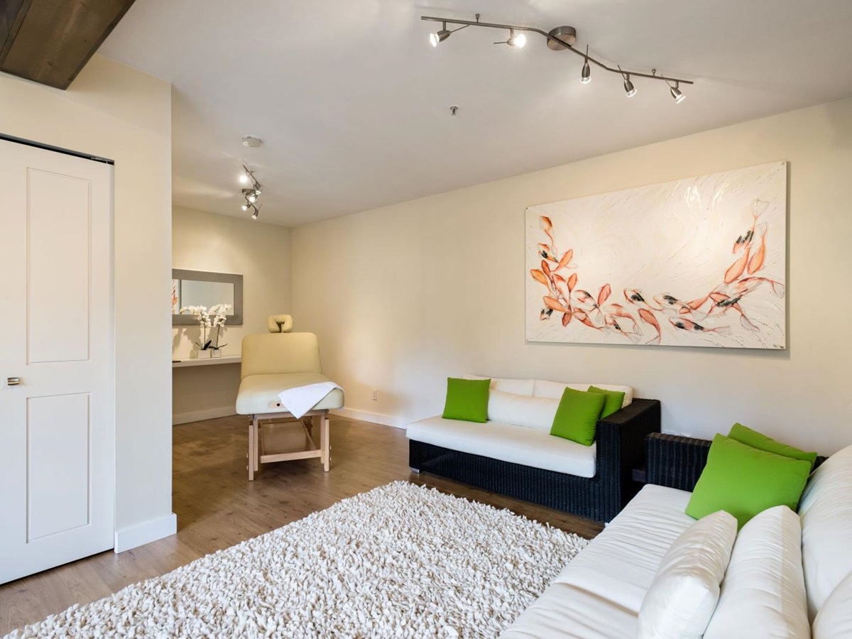 In-house spa treatment room at luxury private home The Belmont Estate in Whistler, Canada