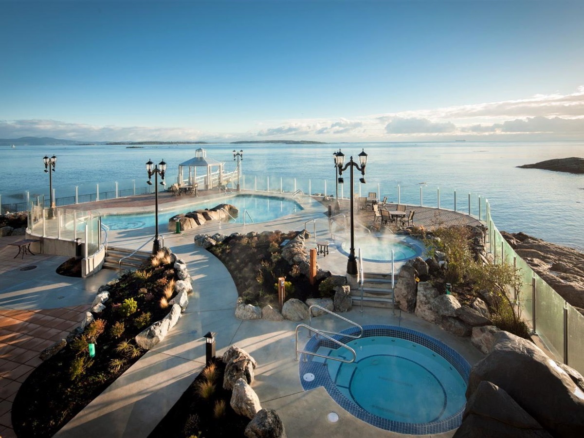 Mineral pools at The Oak Bay Beach Hotel on Vancouver Island in Canada