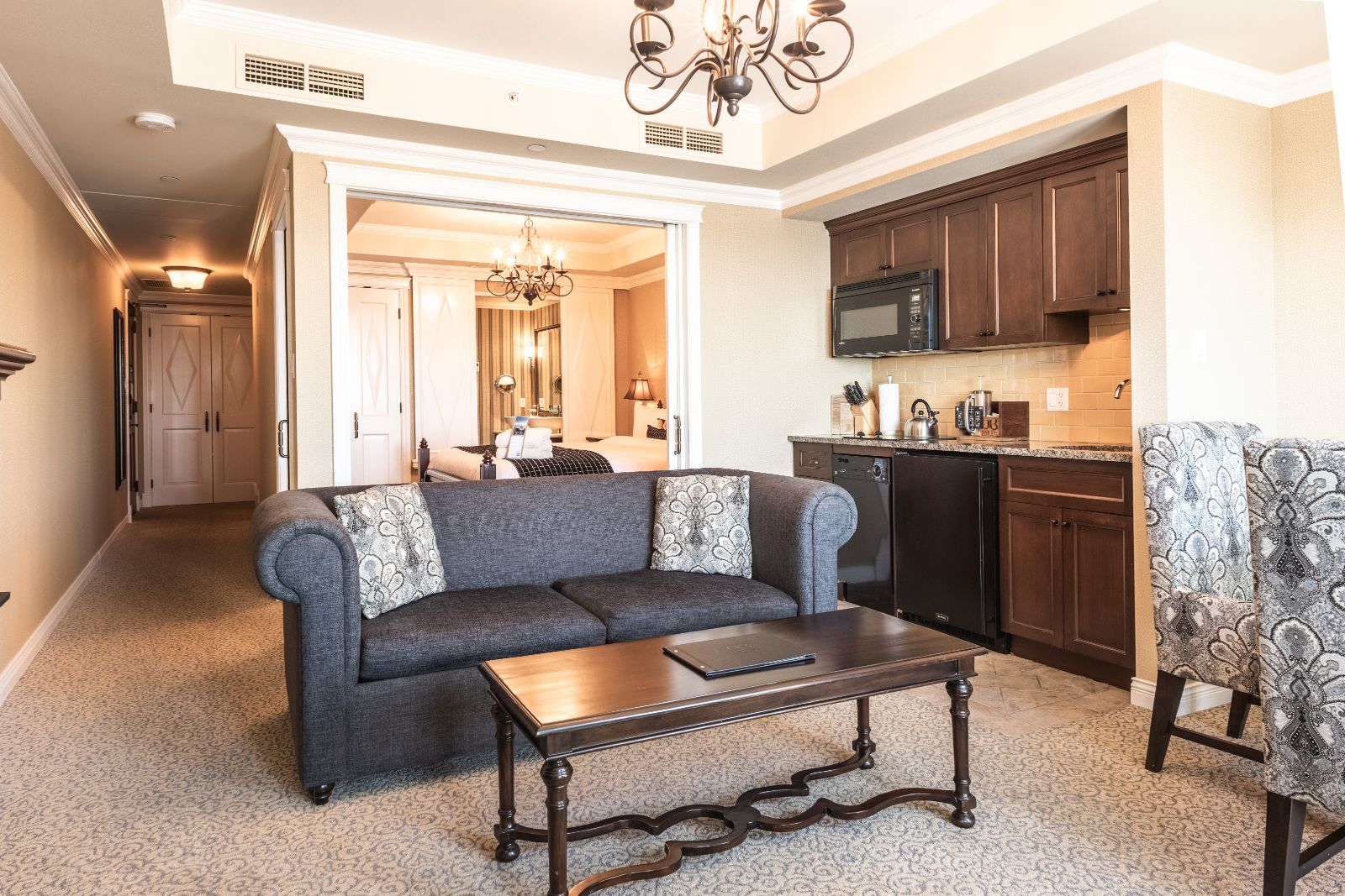 One bed guest suite at The Oak Bay Beach Hotel on Vancouver Island in Canada