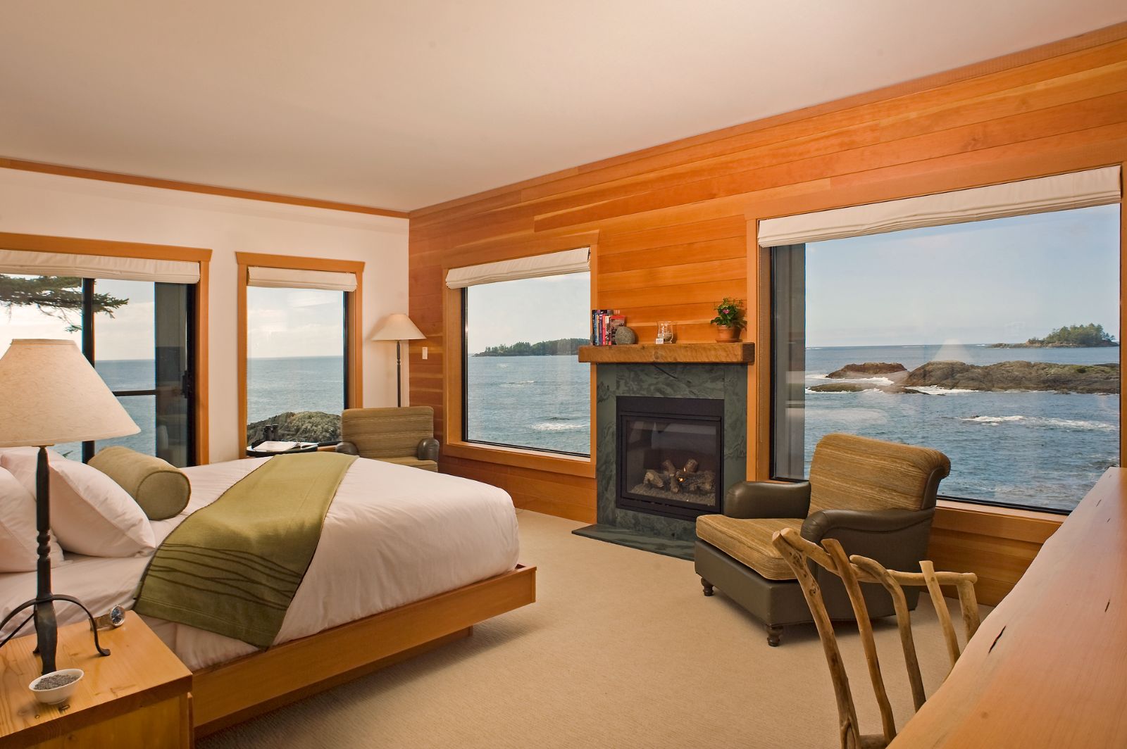 Double guest suite with ocean views at Wickaninnish Inn in Canada