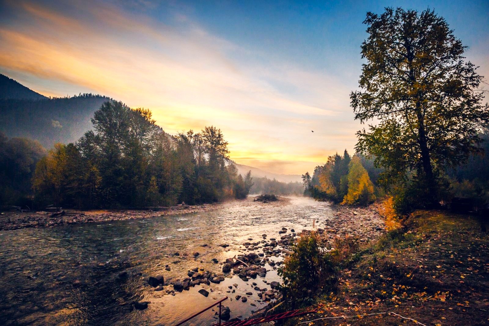 River banks by Wild Bear Lodge in British Columbia
