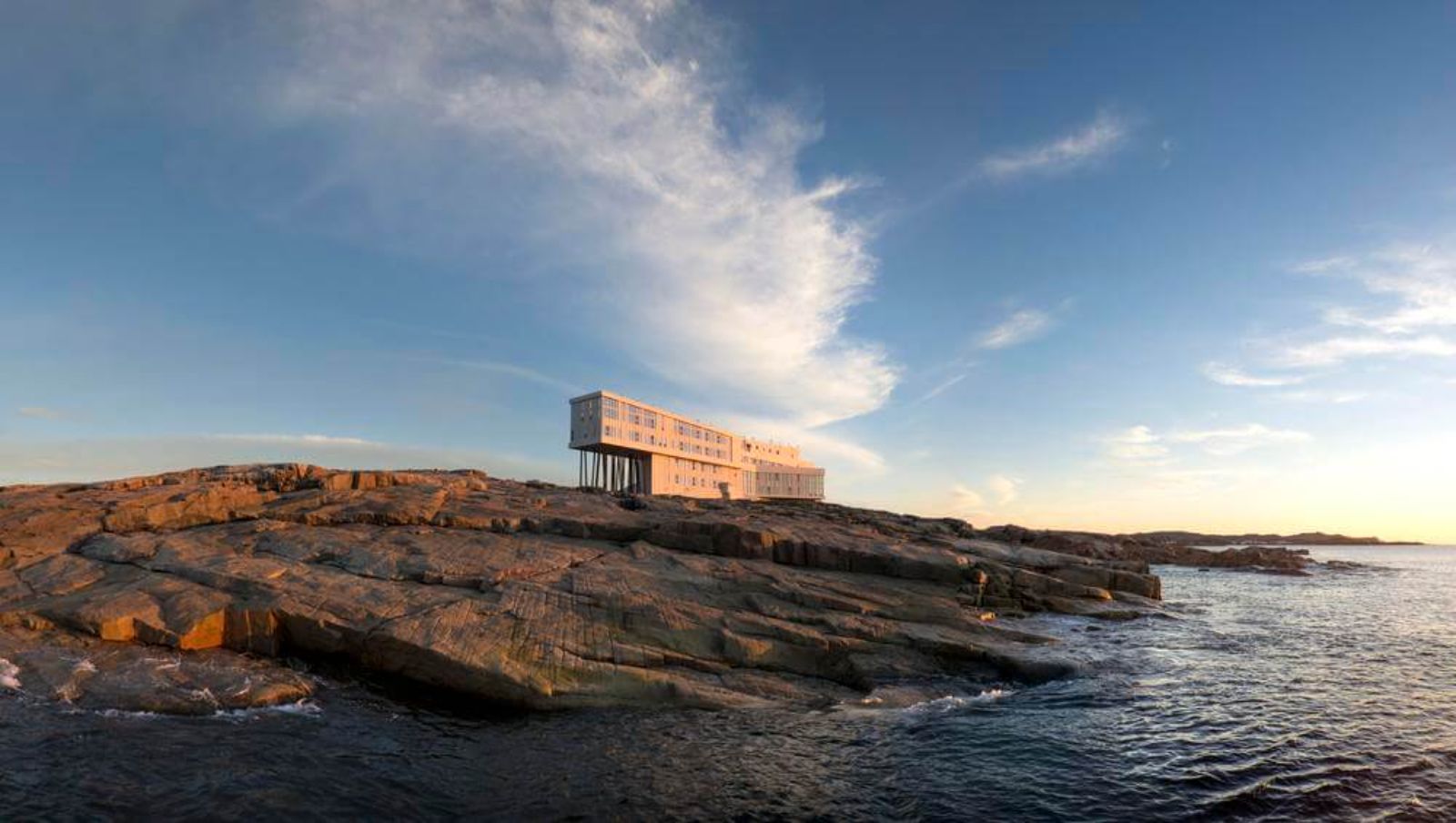 Exterior view of Fogo Island Inn 