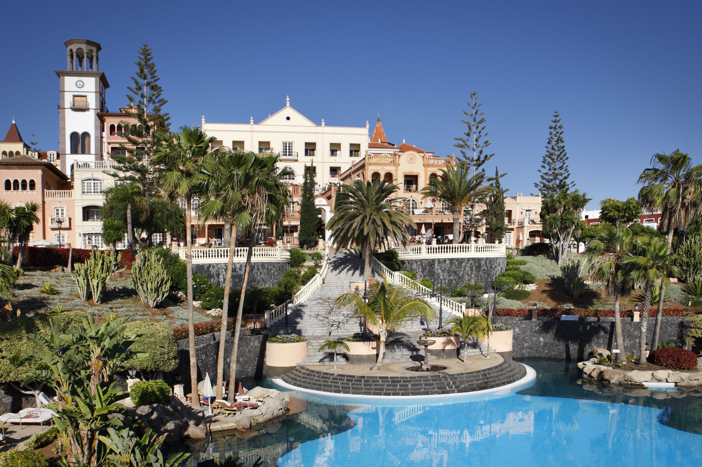 the swimming pool in front of Gran Hotel Bahia Del Duque in the Canaries, Spain 