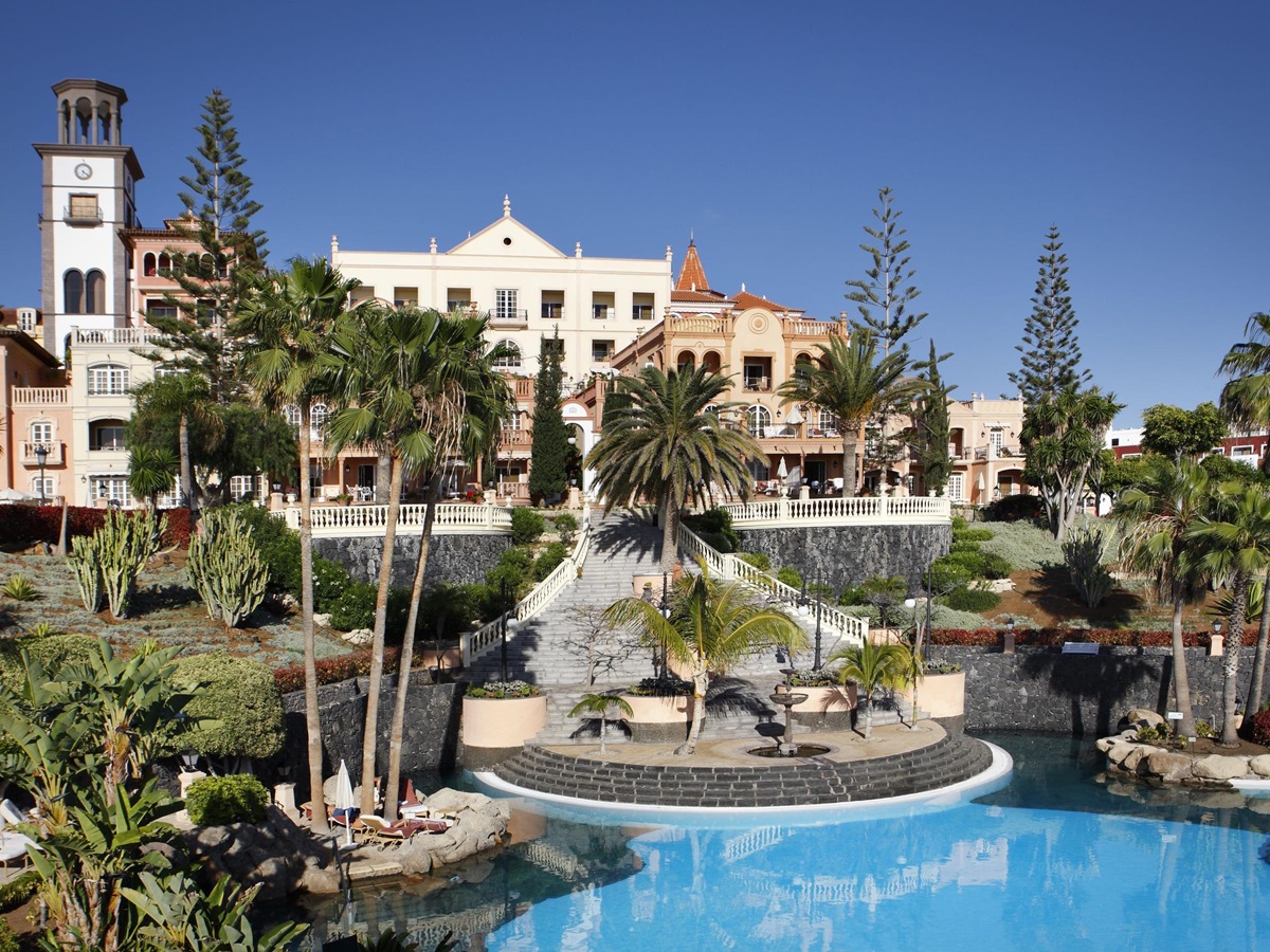 the swimming pool in front of Gran Hotel Bahia Del Duque in the Canaries, Spain