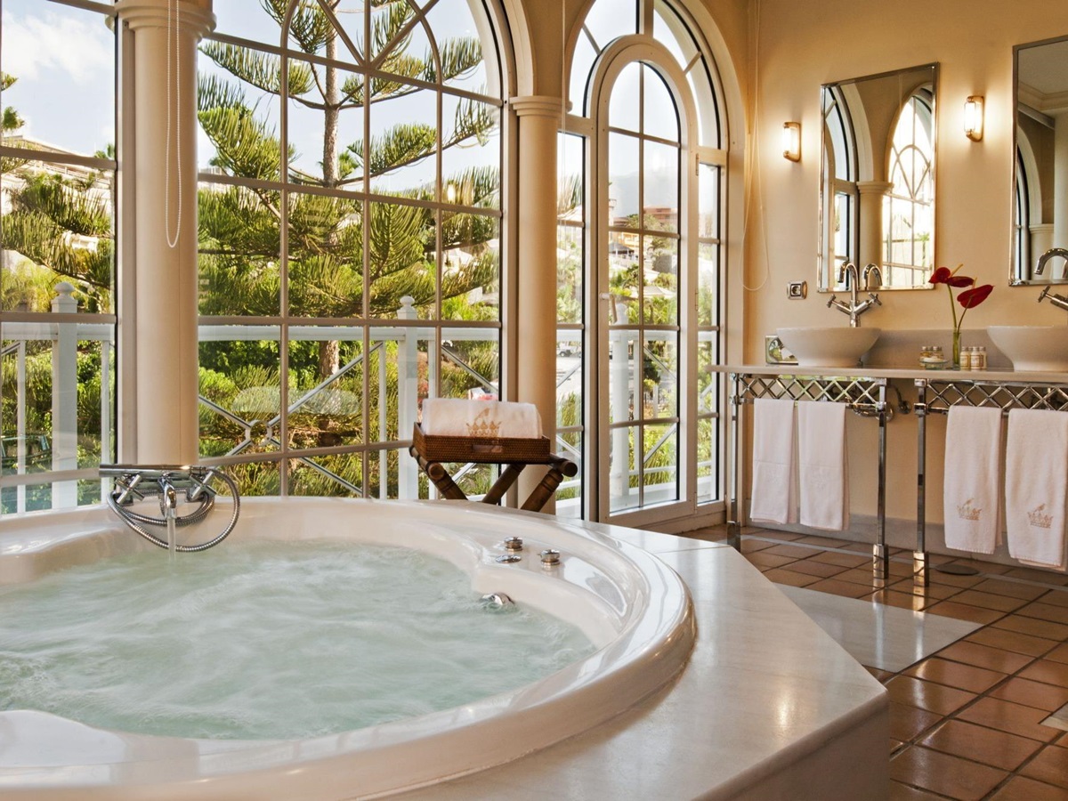 hot tub in a junior suite at Gran Hotel Bahia Del Duque in the Canaries, Spain