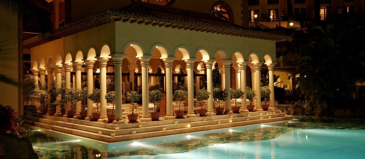 swimming pool at night at Gran Hotel Bahia Del Duque in the Canaries, Spain 