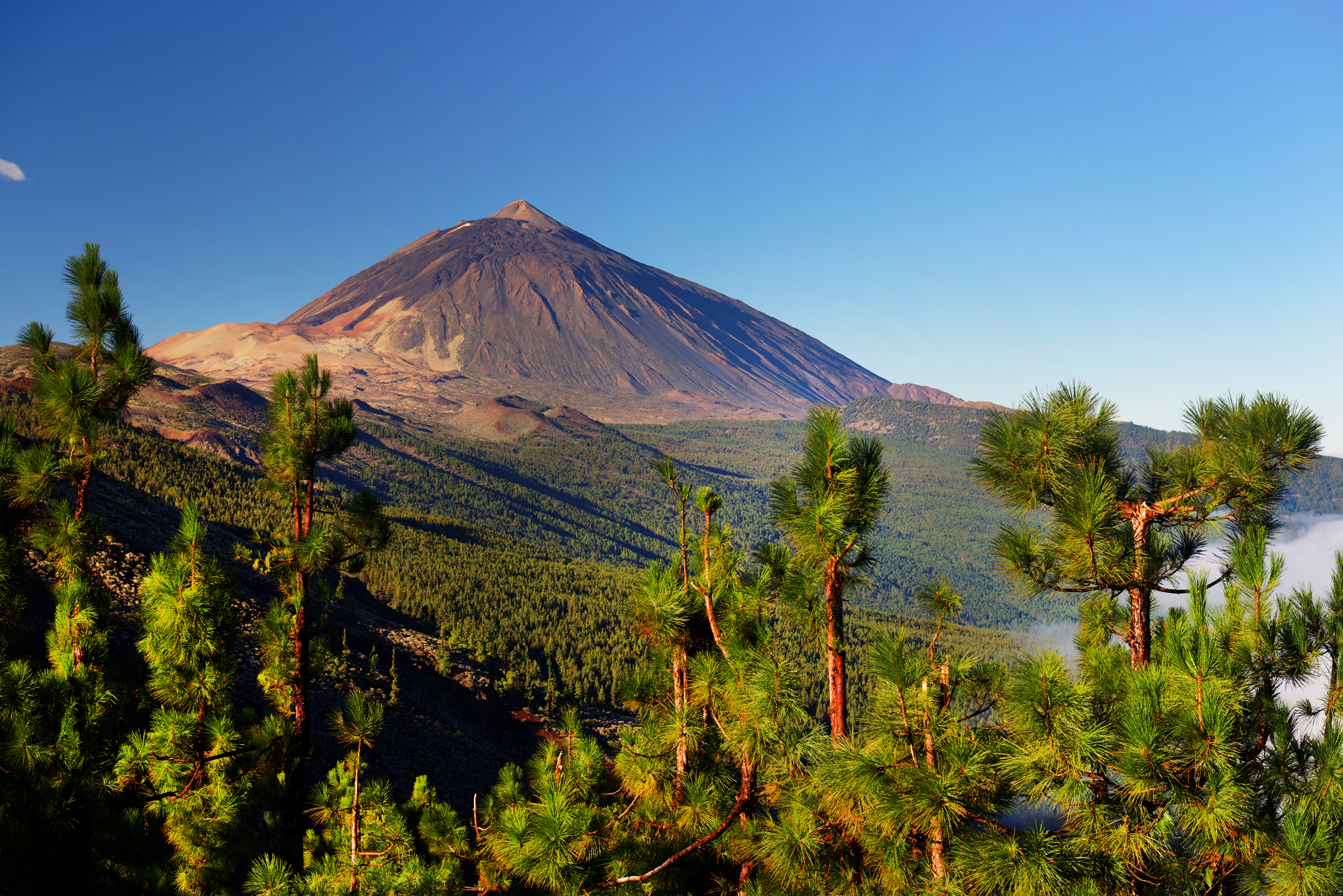 Mountain on the horizon in El Teide National park in Tenerife in the canaries