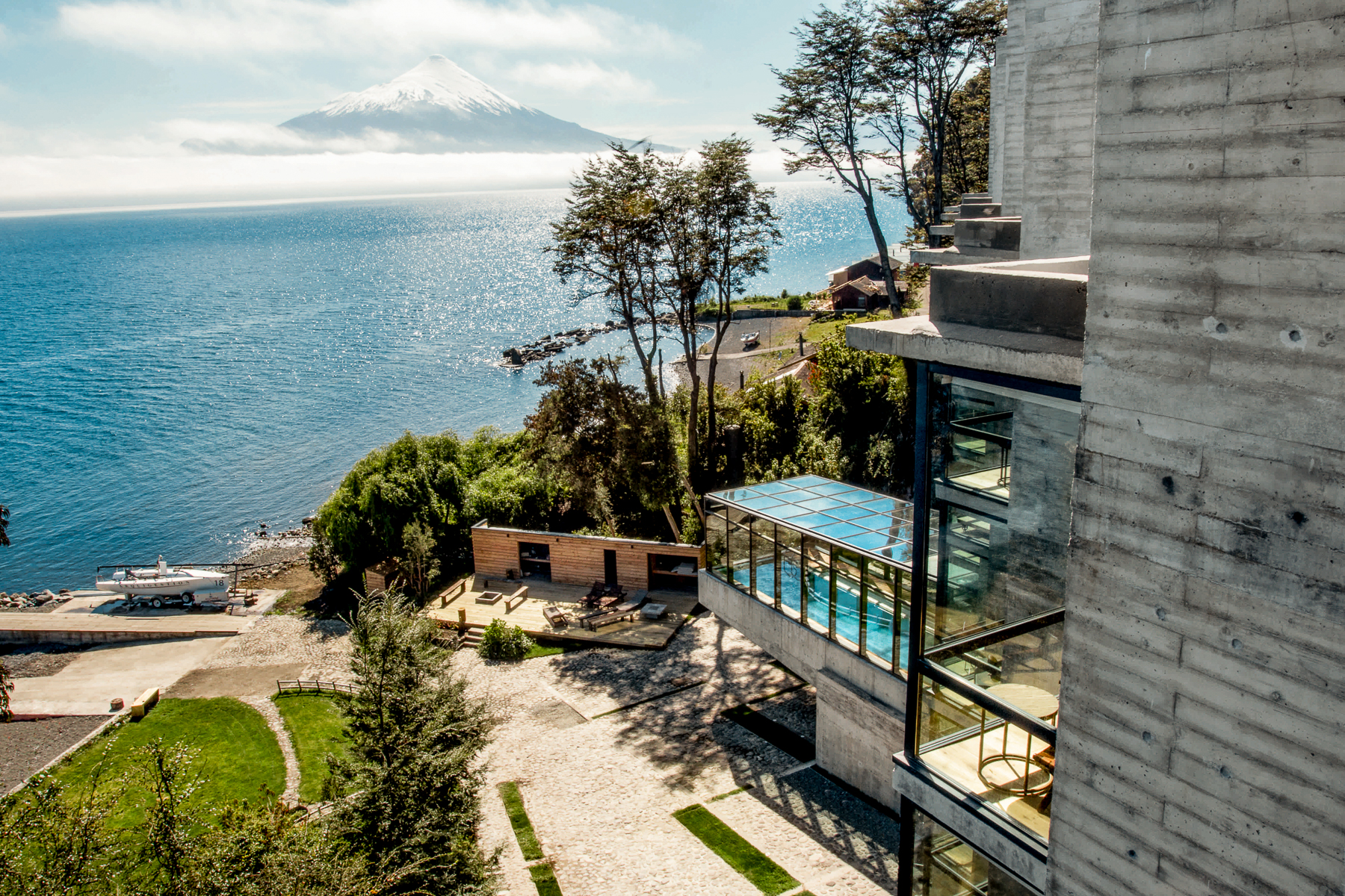View of the ocean at Hotel AWA in Chilean Patagonia