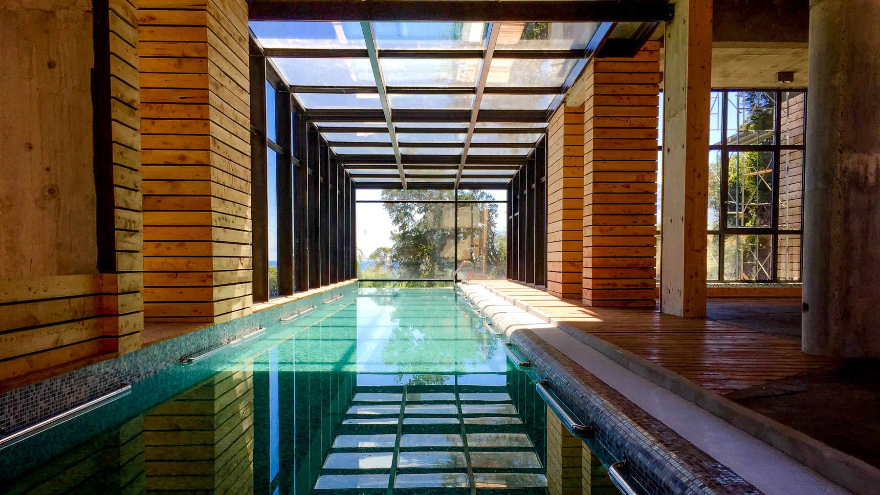 Swimming pool at Hotel AWA in Chilean Patagonia