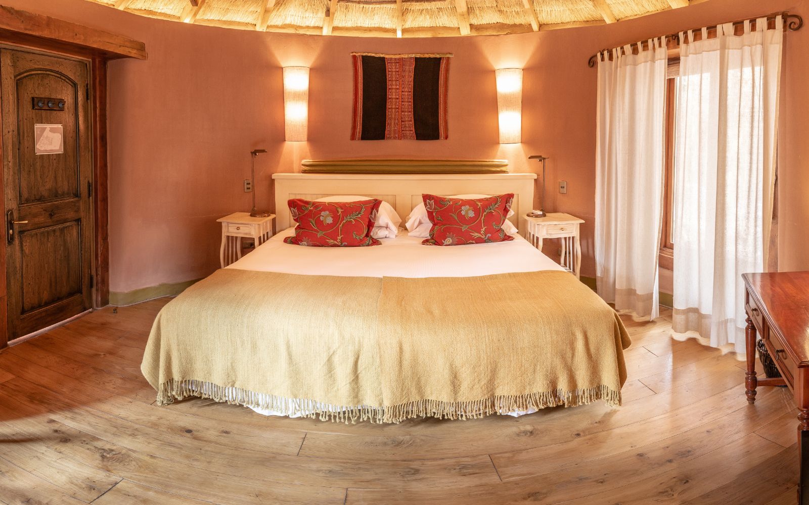 Guest suite bedroom at Awasi Atacama in the Atacama Desert, Chile