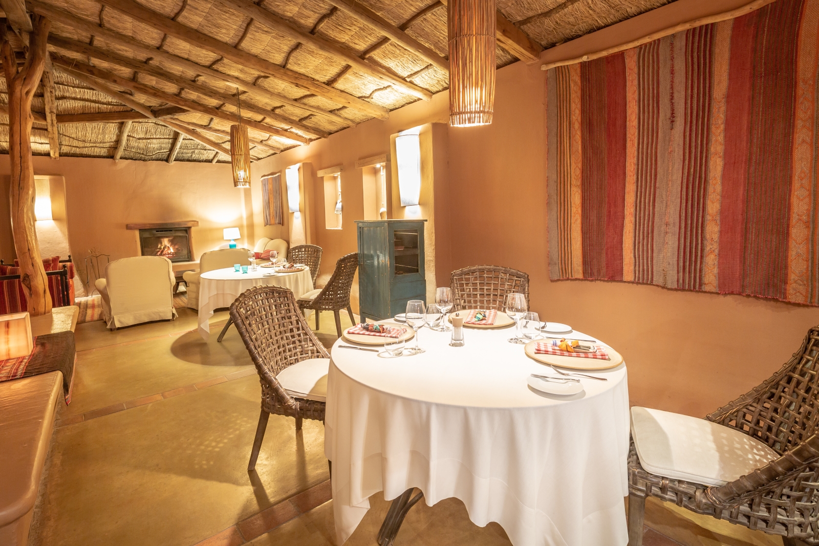 Rustic dining area at Awasi Atacama