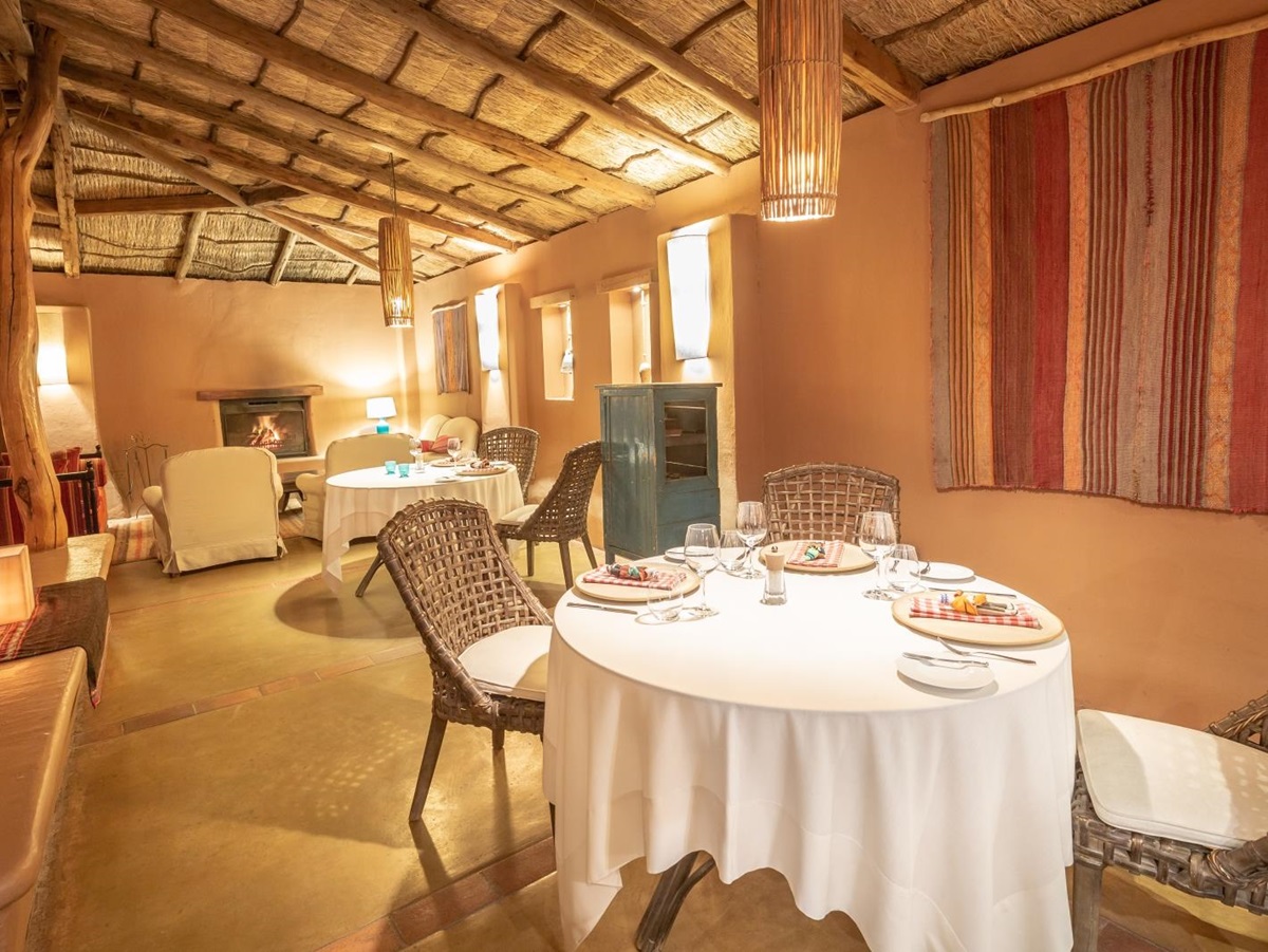 Rustic dining area at Awasi Atacama