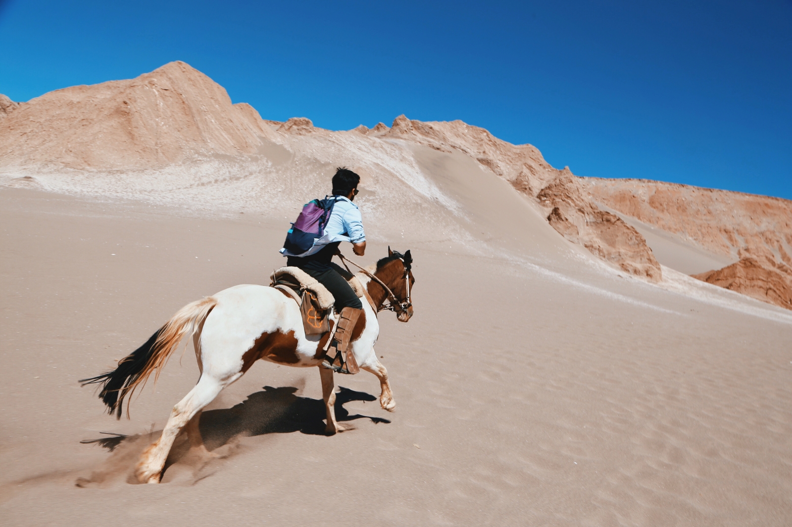 Person riding in the desert