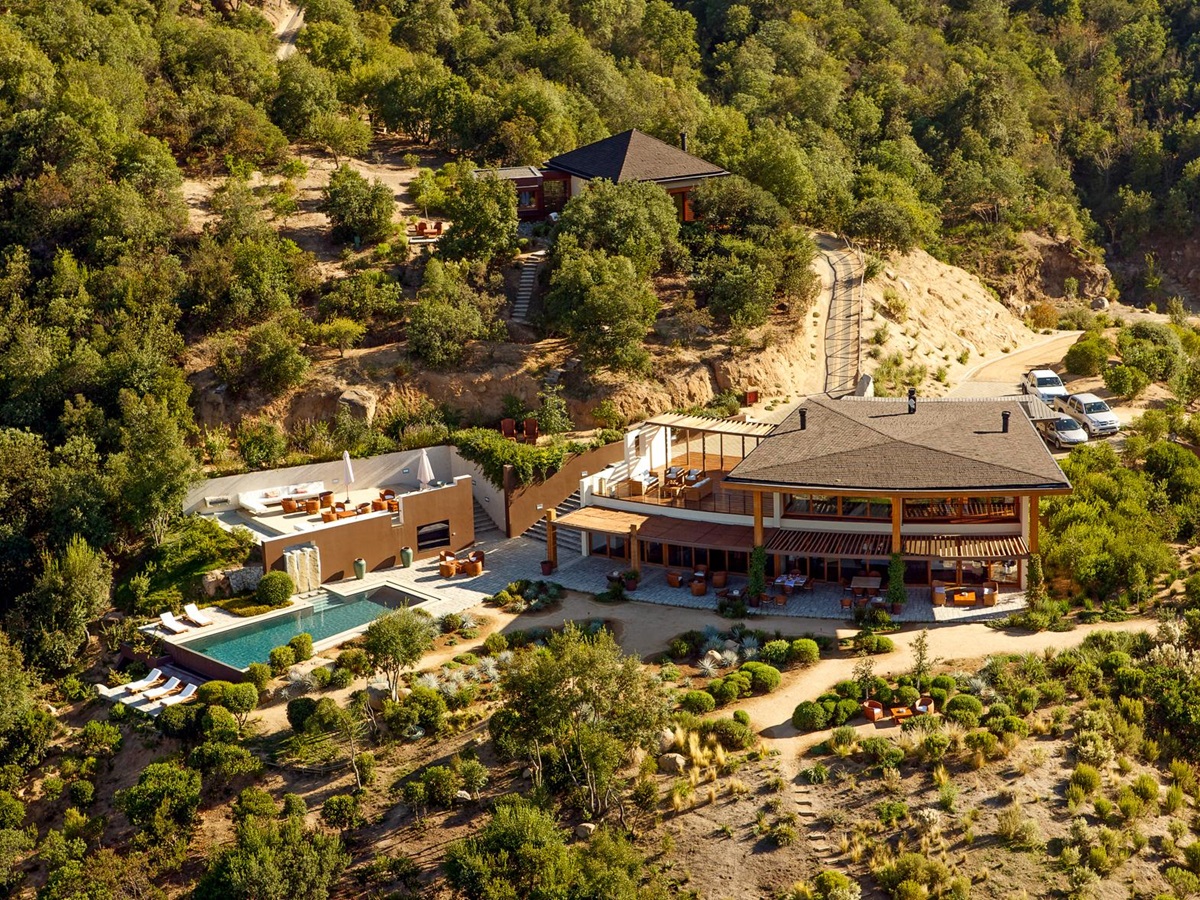 Aerial view of Clos Apalta residence in Colchagua Valley in Chile