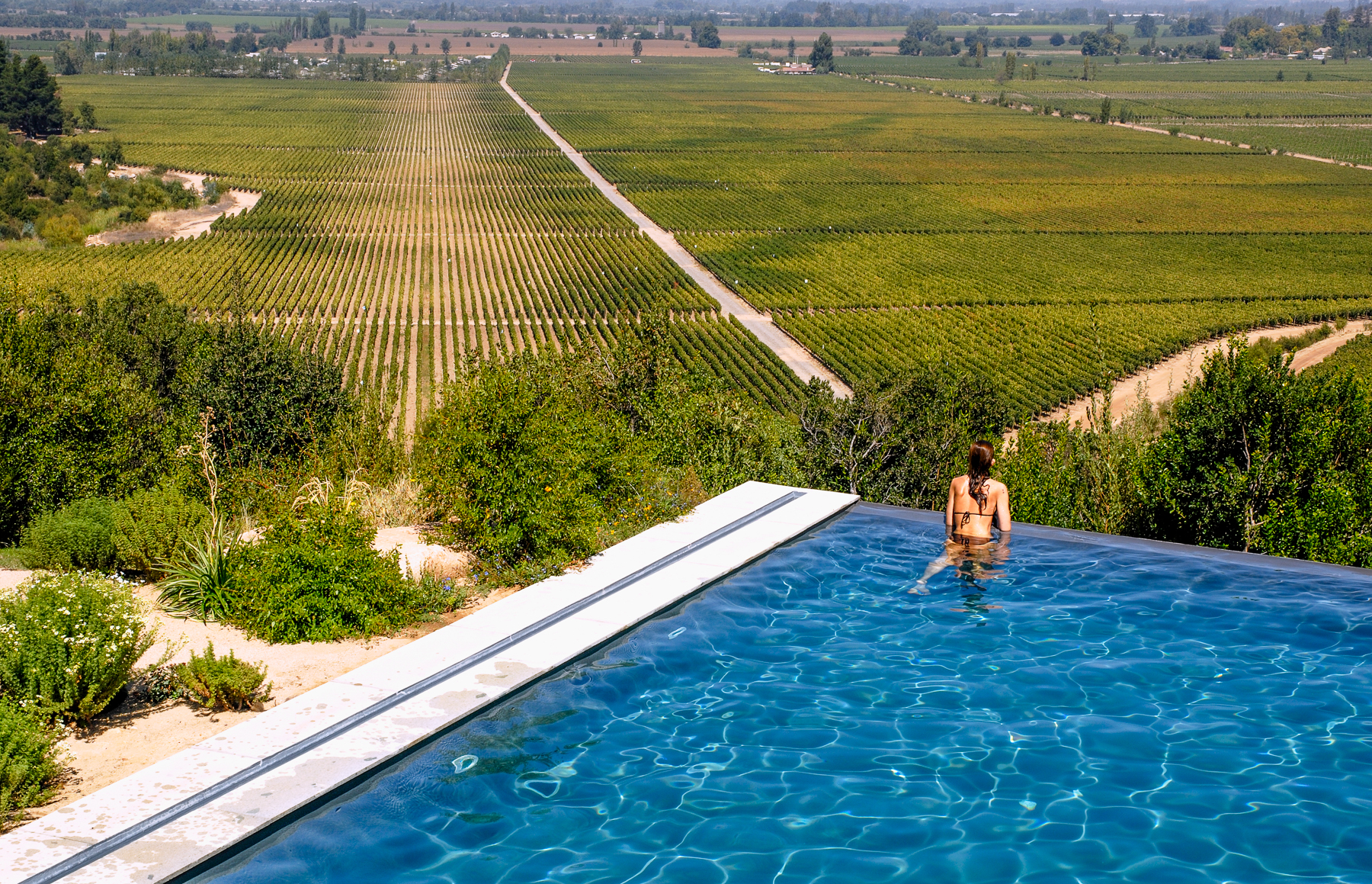 Swimming pool at Clos Apalta residence in Chile's Colchagua Valley