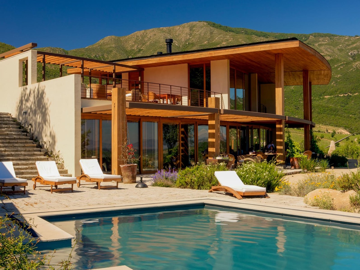 A guest villa at Clos Apalta residence in Chile's Colchagua Valley