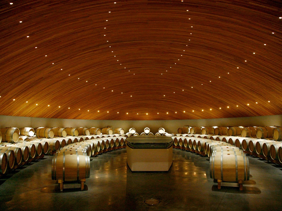 Winery at Clos Apalta residence in Chile's Colchagua Valley